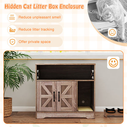 Cat Litter Box Enclosure Hidden Cat Washroom Furniture With Storage