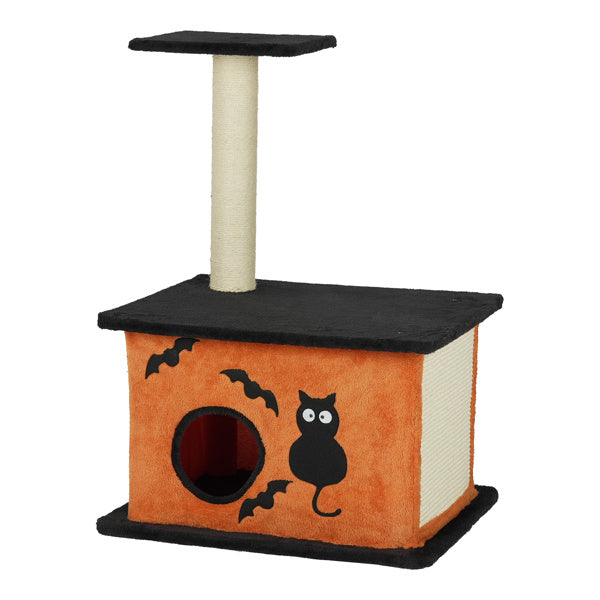 Halloween Cat Tree, Cat Tower Cat Tree For Indoor Cats With Spacious Cat Condo, Large Platform, Sisal Scratching Post, Orange & Black