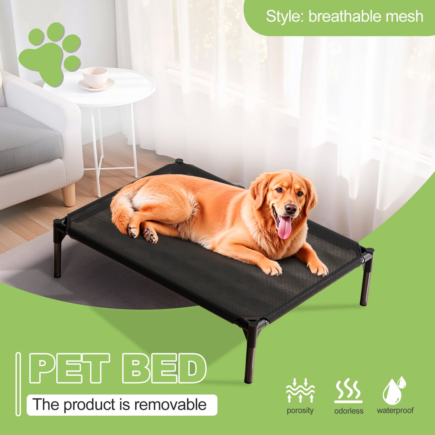 The Bi-material Pet Bed Is Of Your Choice,The Detachable Design Of The Oxford Cloth And Breathable Mesh Pet Bed Combines The Characteristics Of Breathable, Waterproof And Odorless To Create A Comforta
