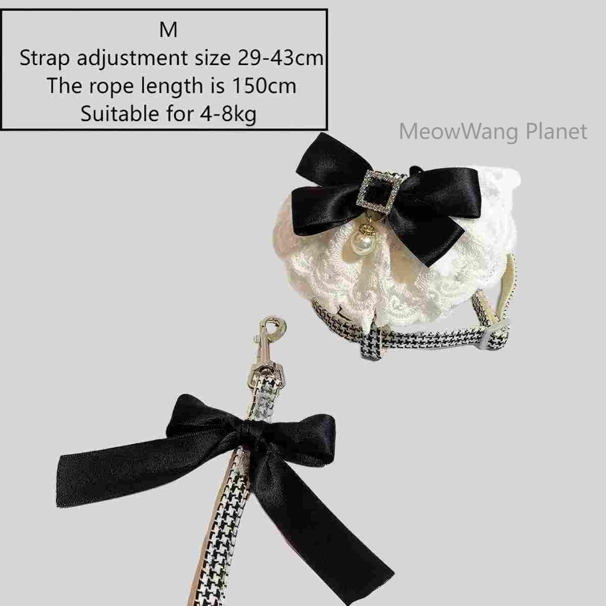 Dog Leash Cat Leash Luxury Lace Pet Harness Leash Set Elegant Inspired Adjustable Escape Proof Vest For Cats Small Dogs