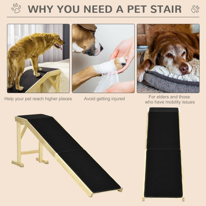 Ramp For Dog Bed, Pet Ramp For Dog With Non-slip Carpet And Top Platform
