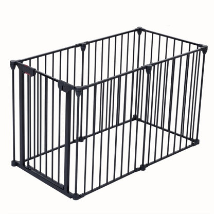 150 Adjustable Safety Gate 6 Panels Play Yard Metal Doorways Fireplace Fence Christmas Tree Fence Gate For House Stairs Gate Prohibited Area Fence
