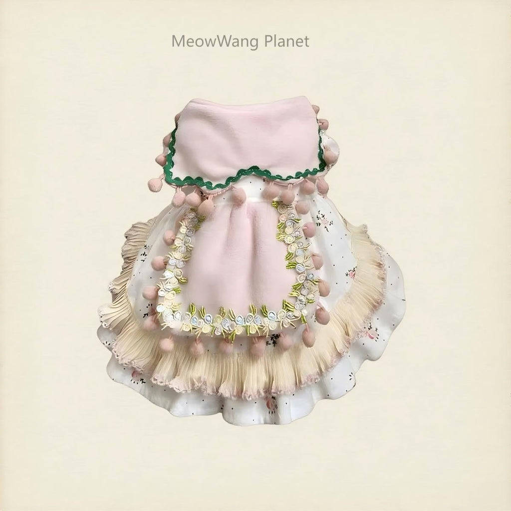 Dog Cat Clothes Pet Apparel Handcrafted Double Layer Princess Dress For Small Dogs Cats All Season Luxury Pet Apparel Custom Made Elegance Comfort Luxury Pet Gift For Cats Dogs