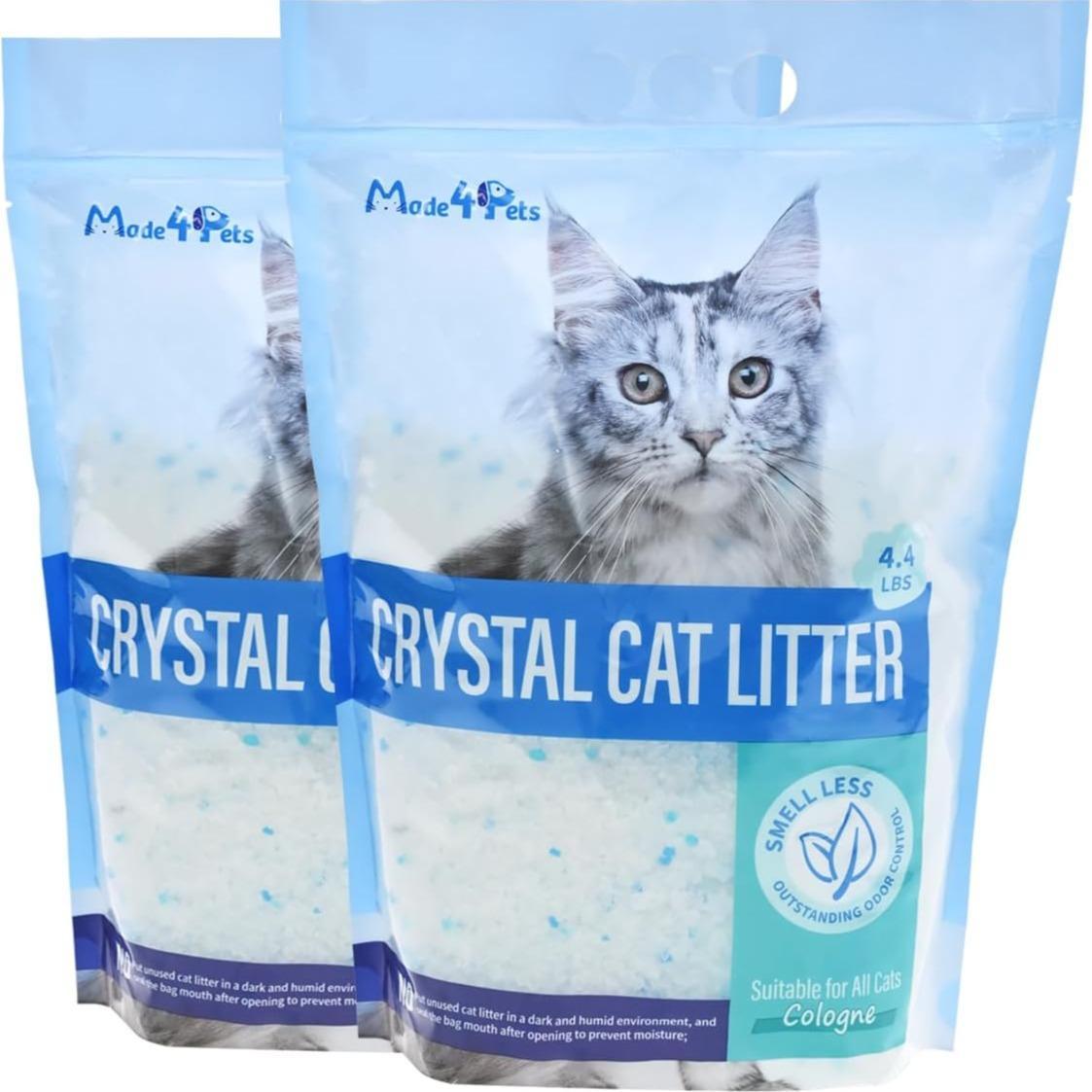 Crystal Cat Litter For Pets, No Caking, Odor Control, Light Weight, Low Dust, Easy To Use