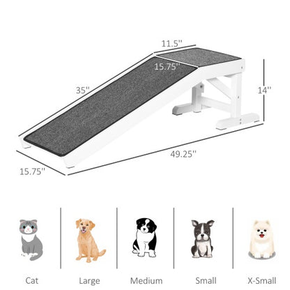 Ramp For Dog Bed, Pet Ramp For Dog With Non-slip Carpet And Top Platform