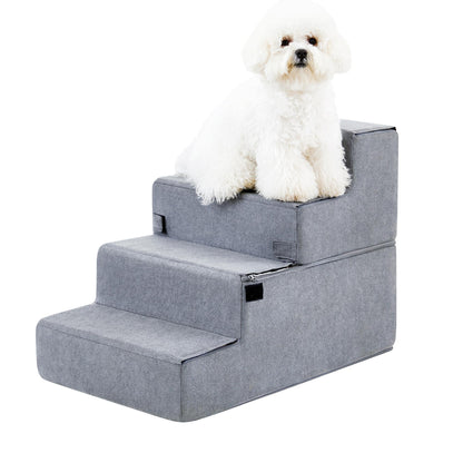 Four-step Dog Bed Indoor Non-slip Balance Pet Ramp Gray