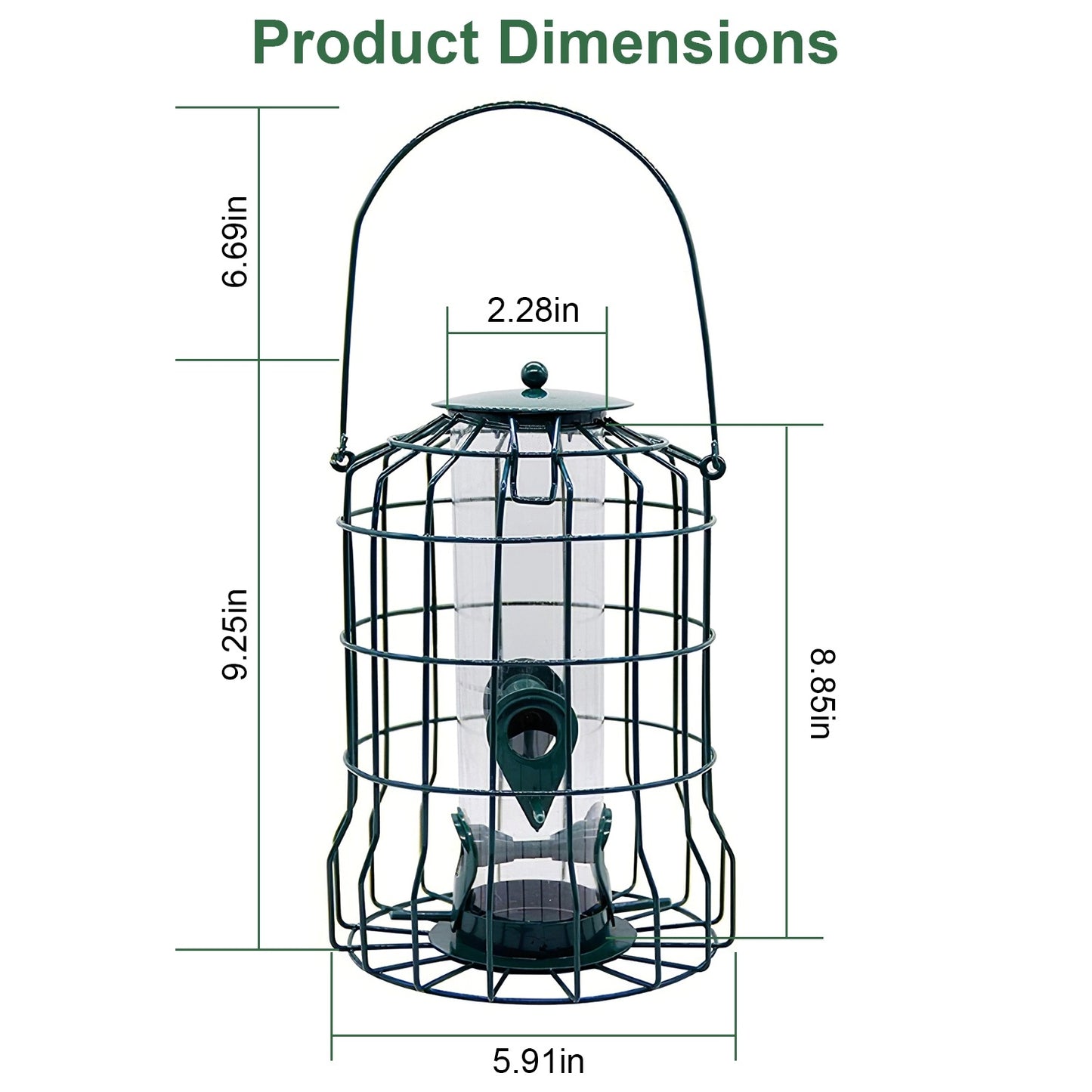 1Pc Outdoor Wild Bird Feeder Squirrel-Proof Chew-Proof Metal Hanging Seed Feeder With 4 Feeding Port For Small Songbirds