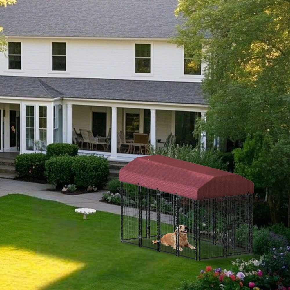 12 Pieces Square Tube Wire Running Cage Black Running Cage Single Door