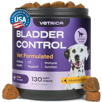 Dog UTI Treatment Duck Flavor Bladder Control Cranberry Chews Dog Cranberry Supplement For Urinary Tract Bladder & Kidney Health Cranberry D Mannose Soft Treats For Dog Incontinence Healthy Bladder