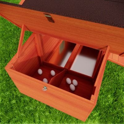 Handmade Large Wooden Chicken Coop Outdoor Hen House Poultry Cage For Outdoor With 2 Sides Nesting Boxes,2 Free-range Doors Leakproof Tray