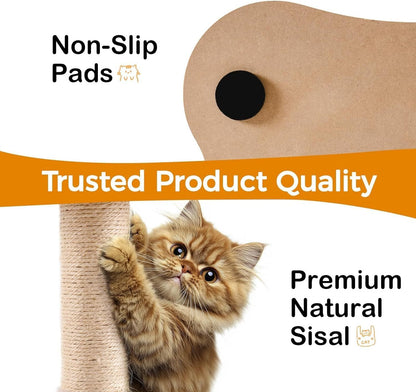 Cat Scratching Post With Bed - Small Cat Tower With Sisal Scratcher, Removable Perch & Ball Track Toys For Indoor Cats Brown, Medium