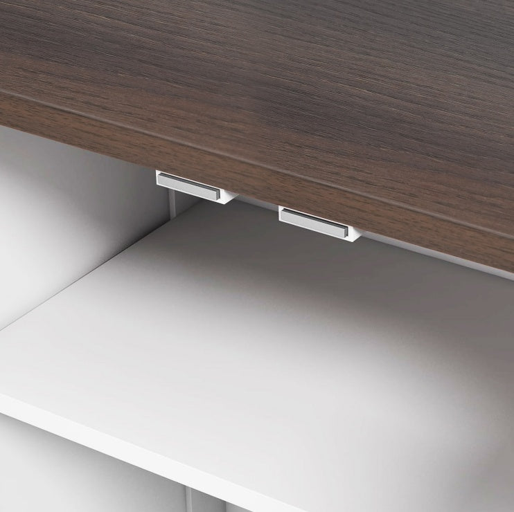 Dog Feeding Station, Dog Food Storage Cabinet With Hidden Dog Bowls, Adjustable Panel, Hooks, For Medium Sized Dogs, White