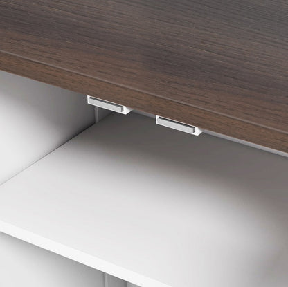 Dog Feeding Station, Dog Food Storage Cabinet With Hidden Dog Bowls, Adjustable Panel, Hooks, For Medium Sized Dogs, White