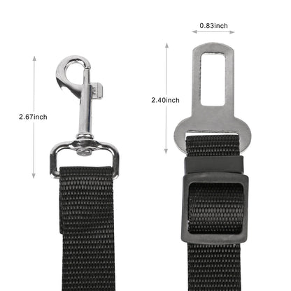 2Pcs Pet Dog Seat Belt Leash Adjustable Pet Dog Cat Safety Leads Harness Car Vehicle Nylon Fabric Seatbelt Strap
