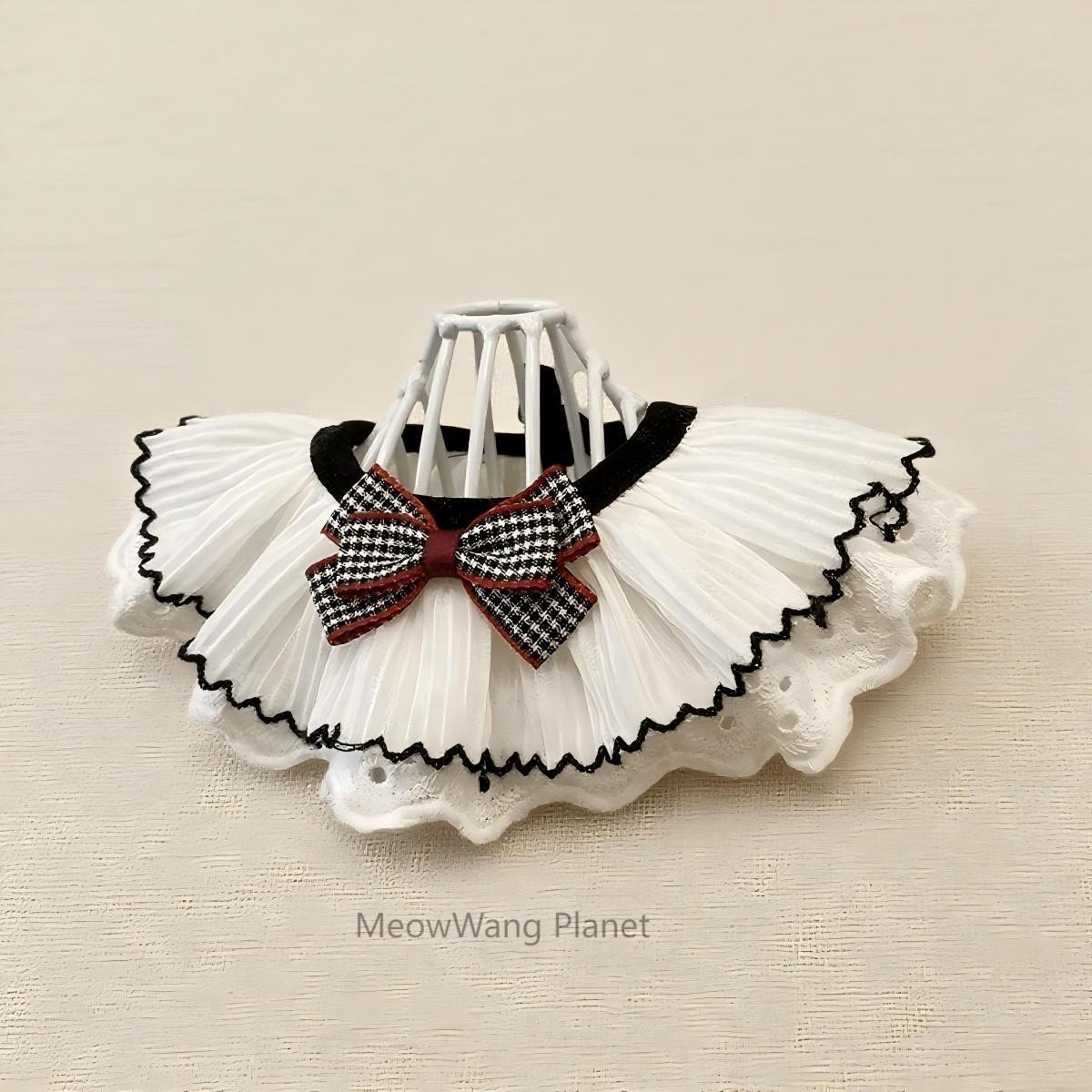 Lace Bow Pet Collar Elegant Neck Accessory For Cats Small Dogs Handcrafted Bowtie Luxury Pet Gift
