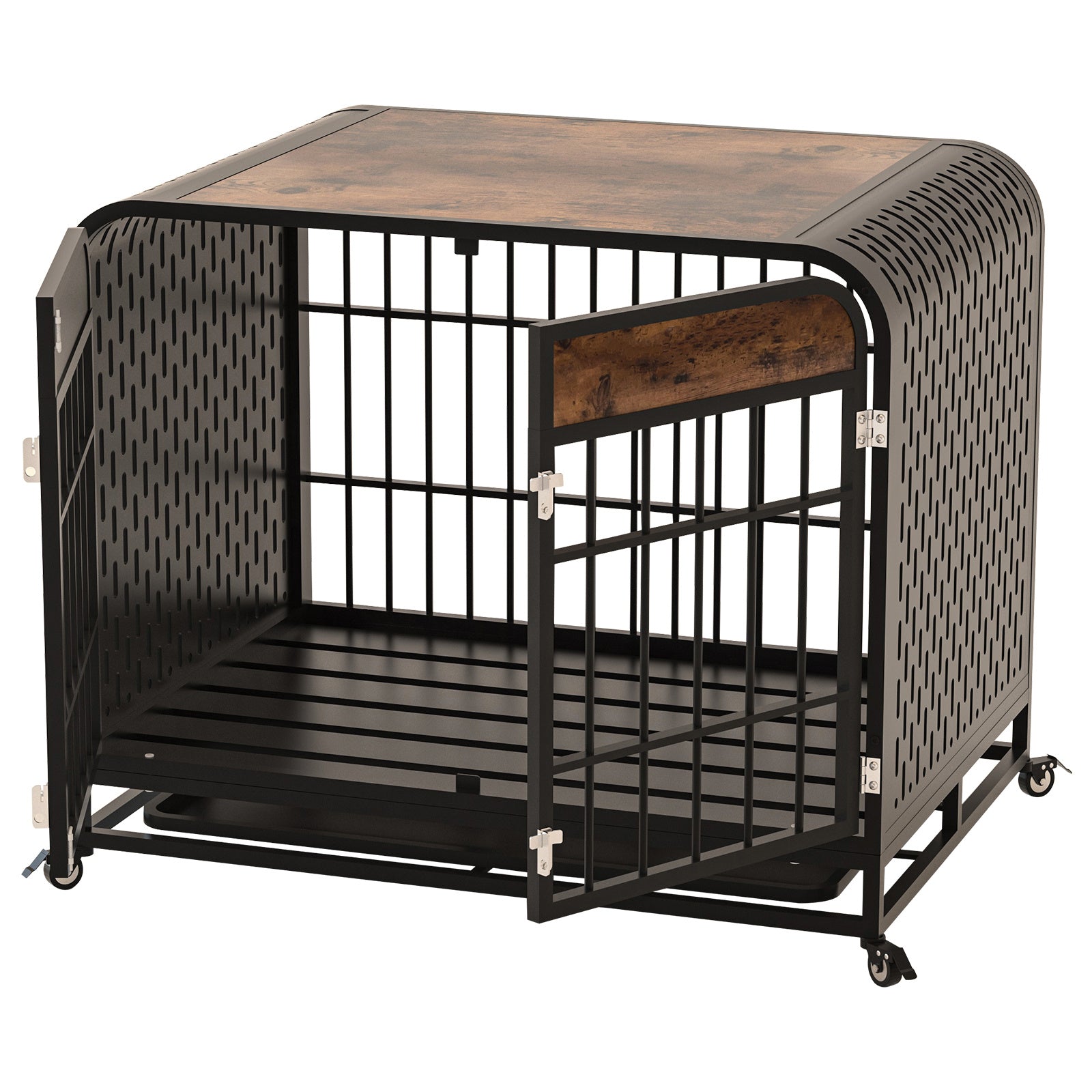 Heavy Duty Dog Crate Furniture Wooden Table 33inch Brown