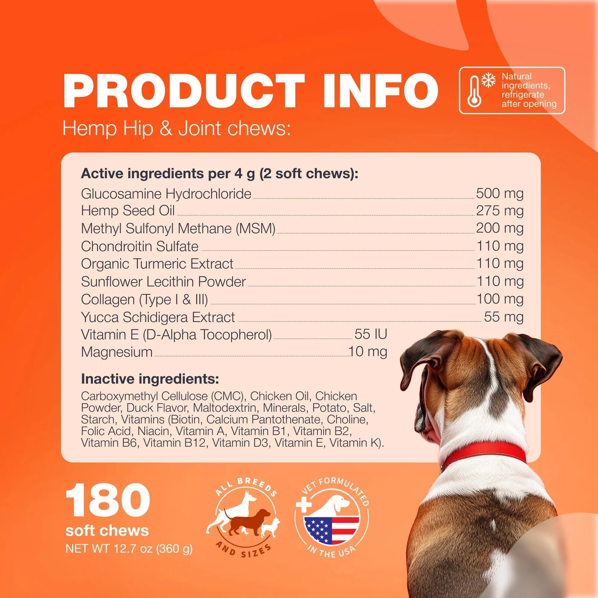 Glucosamine For Dogs Hemp Hip And Joint Supplement For Dogs Glucosamine Chondroitin Chews With MSM Turmeric Collagen For Mobility Bone Skin And Coat Health Maintains Muscle Strength