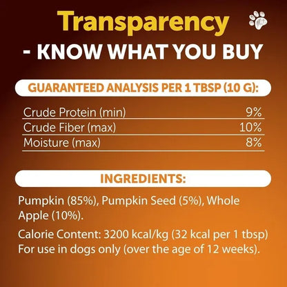 Pumpkin Powder For Dogs Digestive Support 16 OZ Fiber Supplement For Constipation For Gut Healthy Skin Digestion Glands Firm Stool Poop Anti Diarrhea Gas Relief Made In USA