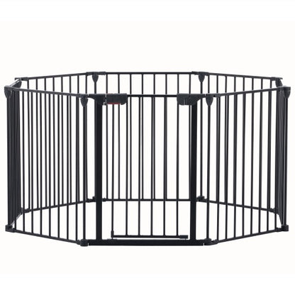 200 Adjustable Safety Gate 8 Panels Play Yard Metal Doorways Fireplace Fence Christmas Tree Fence Gate For House Stairs Gate Prohibited Area Fenc