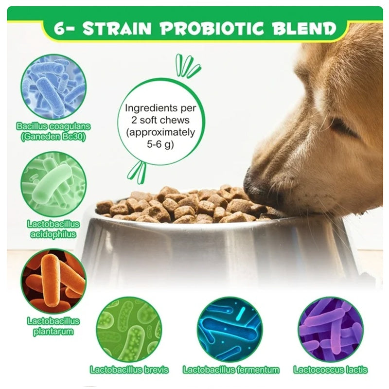 Hot Sales Probiotics Chews For Pets Customized Shape For Digestive Health Pets Supplement Healthy Gut For Dogs