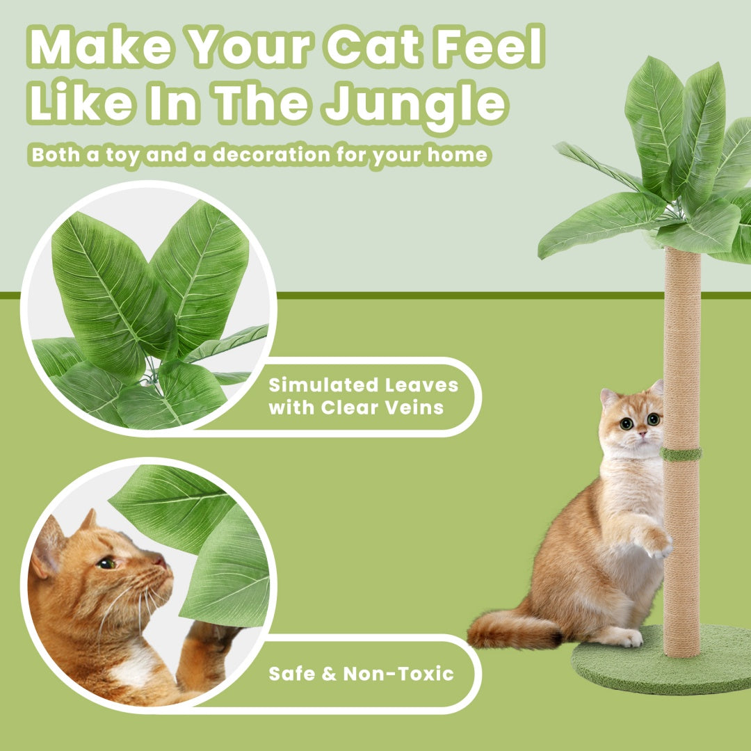 Cat Scratching Post, 33 Cat Scratcher Tall Scratching Posts With Dangling Ball For Indoor Cats