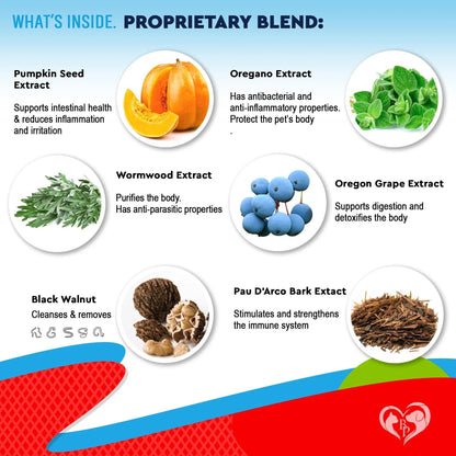 Cats And Dogs Liquid Herbal Medicine And Natural Broad Spectrum Treatment For Tapeworm Whipworm Roundworm And Hookworm Prevention Medication Supplement Drops For Kitten And Puppies