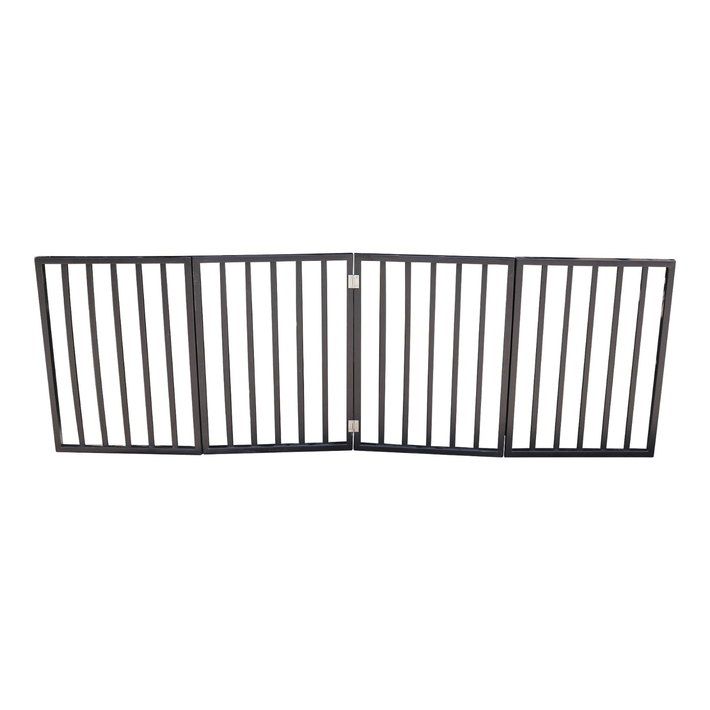 Wooden Pet Gate - Freestanding, Folding For Doorways, Stairs, House, Brown Arc