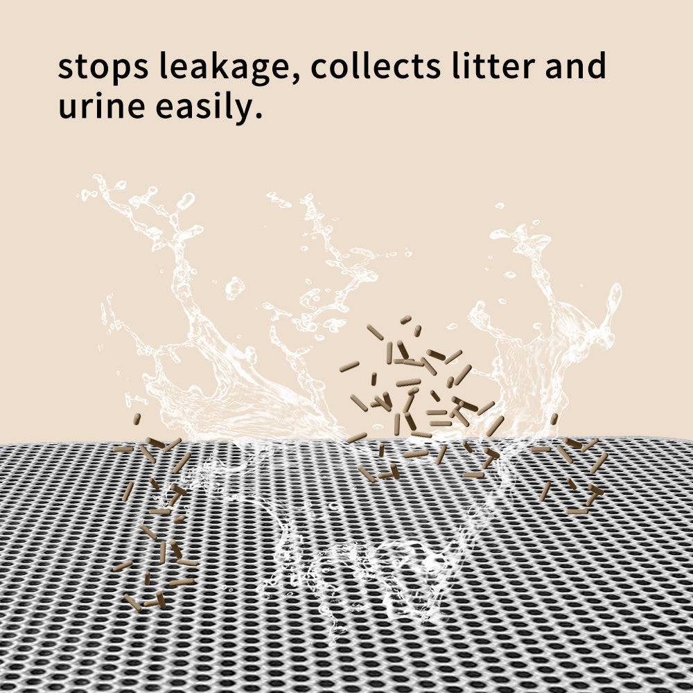 Premium Cat Litter Mat - Leak-Proof Waterproof Base & Non-Slip Backing - Effectively Traps And Filters Litter For A Cleaner, Dry Floor