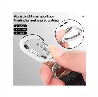 YT Pet Dog Explosion Proof Impact Leash, Heavy Duty Dog Leash With Padded Double Handle Car Seat Belts, 4-6 Feet Long