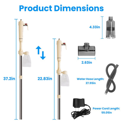 1 Set Multifunctional Electric Aquarium Gravel Cleaner Kit Length Adjustable Automatic Fish Tank Vacuum Cleaner Change Water Wash Sand Filter Dirt Removal