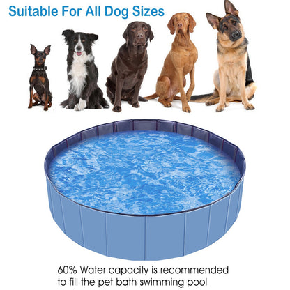1Pc 160 X 160 X 30cm-63.0 X 63.0 X 11.8inch Foldable Pet Swimming Pool PVC  Dog Swim Pool Bathing Tub Playmat Pools