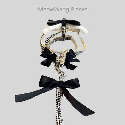 Dog Leash Cat Leash Luxury Lace Pet Harness Leash Set Elegant Inspired Adjustable Escape Proof Vest For Cats Small Dogs