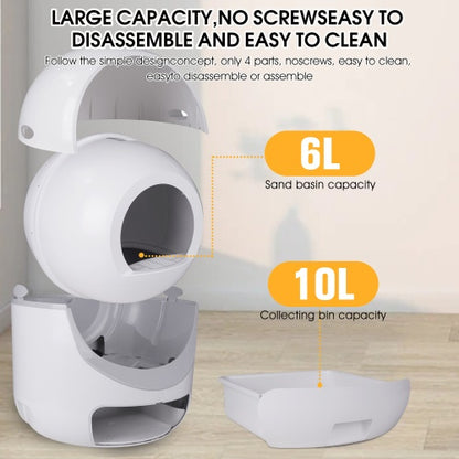 Smart Automatic Cat Litter Box,Automatic Scooping And Odor Removal, App Control, Support 5G    2.4G WiFi For Multiple Cats, Double Odor Removal